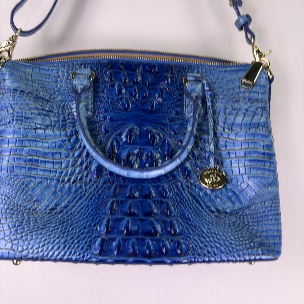Brahmin Blue Embossed Satchel - Picture 2 of 7